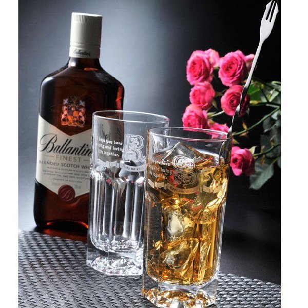 名入れ イタリア製オールドロングタンブラー ２点ペアセット