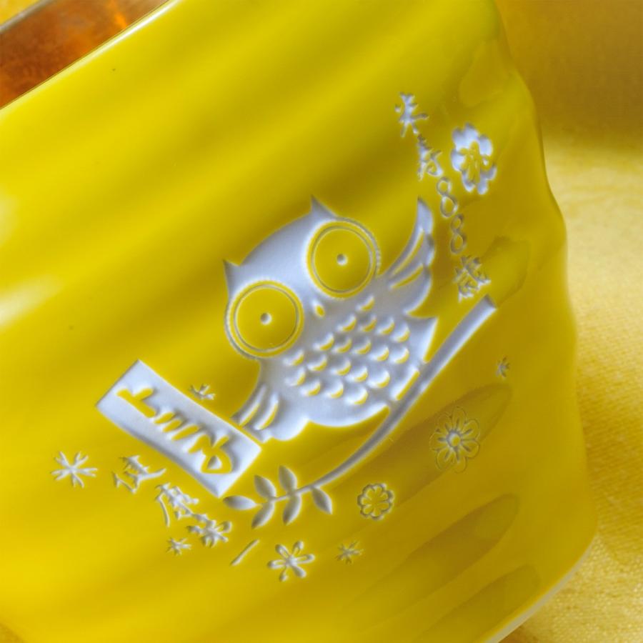 【在庫限り】名入れ 有田焼 お祝い内金 和みカップ 黄 魔王の蔵元 さつまの梅酒 720ml セット
