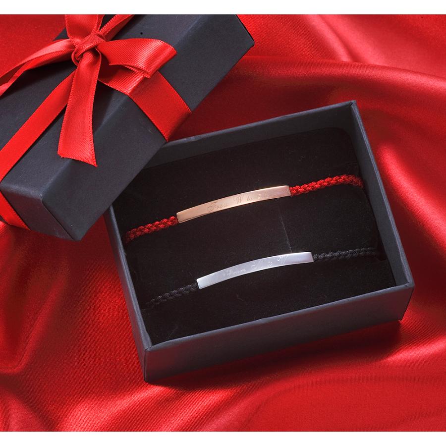 名入れ ロープメタル ブレスレット ペアアクセサリーセット