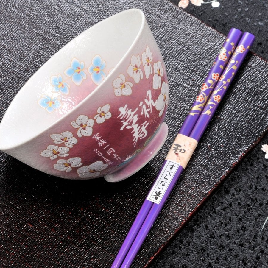 名入れ 有田焼 胡蝶蘭 茶碗&お箸セット | エンジェリック 公式