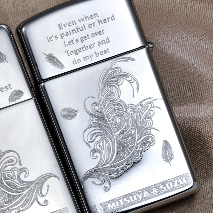 名入れ ペアZIPPO　二人で乗り越える愛の翼