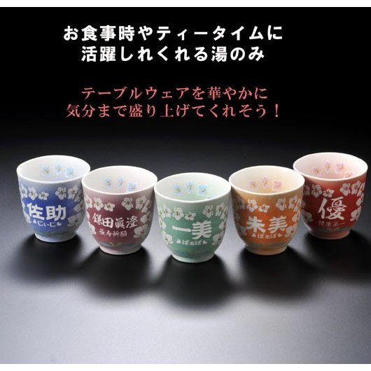 名入れ 有田焼 胡蝶蘭湯のみ 単品
