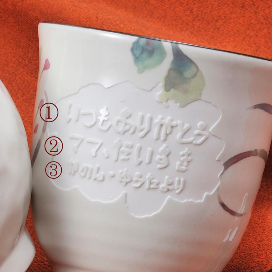 名入れ 日本製 花水彩 茶碗 & 湯呑 & 箸 お一人様3点セット