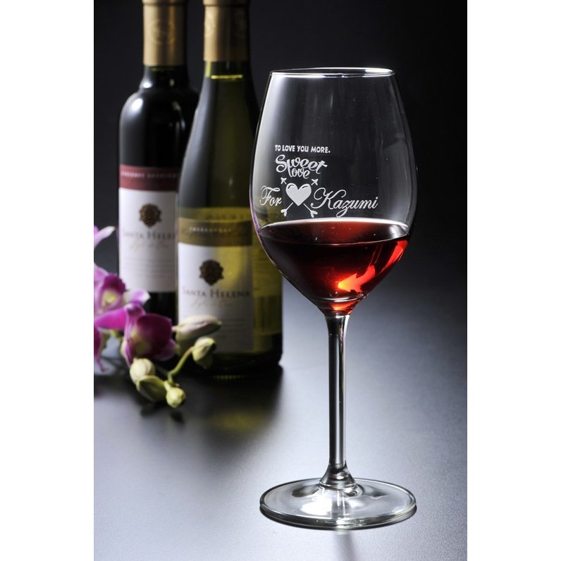 名入れ ギフト SXX 酒セット 銘柄おまかせワイン 375ml 赤ワイン 白ワイン 2点 & おまかせワイングラス 布張りBOX入り