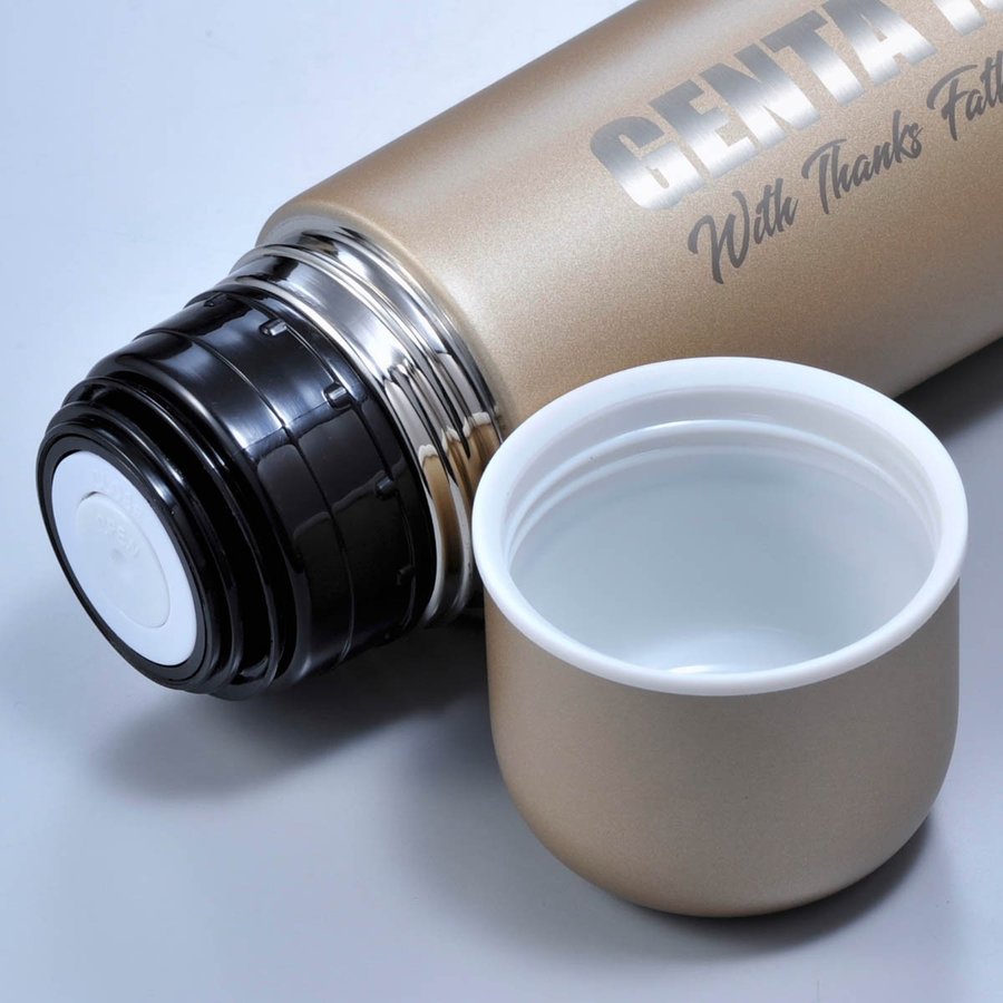 名入れ 真空ステンレスボトル 480ml ゴールド