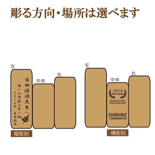 名入れ 天然木 トリオ一輪挿し