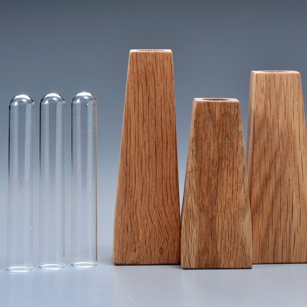 名入れ 天然木 トリオ一輪挿し