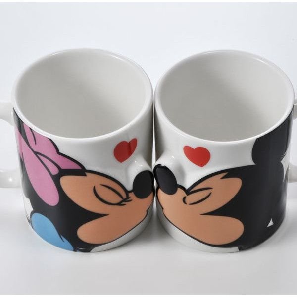 名入れ ミッキーマウス＆ミニーマウス ペアマグカップKISS