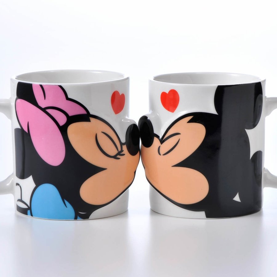 名入れ ミッキーマウス＆ミニーマウス ペアマグカップKISS