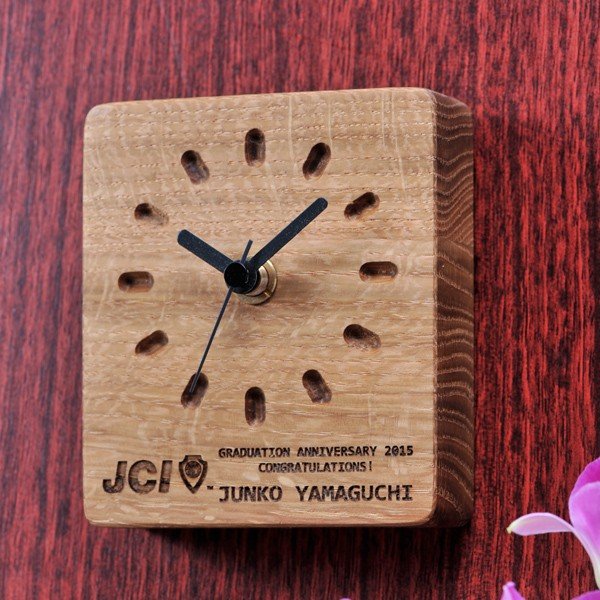 名入れ PLAM オーク木製クロック