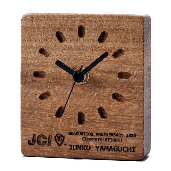 名入れ PLAM オーク木製クロック