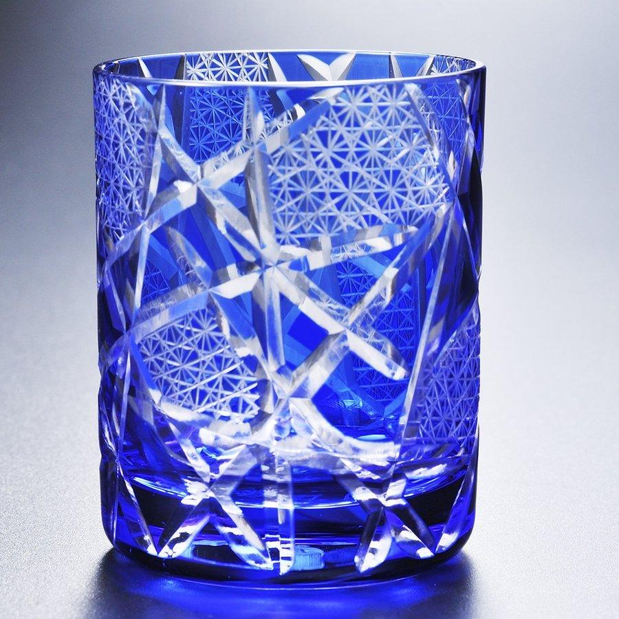 名入れ 江戸菱硝子 モダン 切子 2点ペア 芋焼酎 魔王 25度 720mlセット コサージュ付 ギフトBOX入り