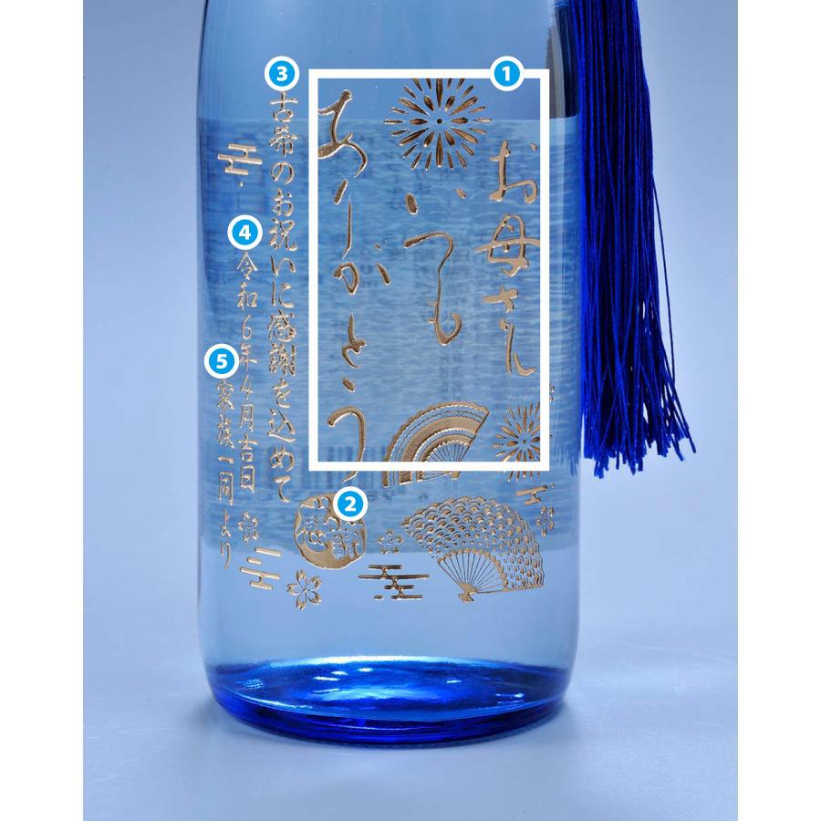 名入れ 久保田 千寿 純米吟醸 720ml 水色ボトル 木箱入り コサージュ付き