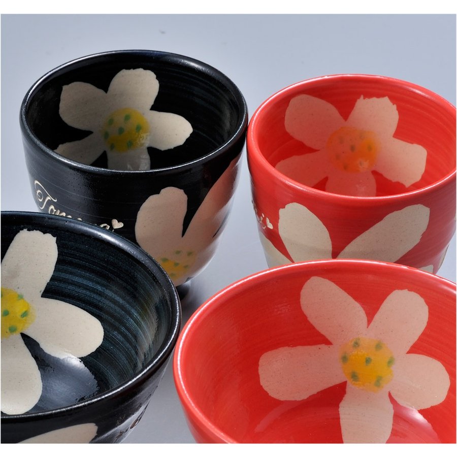 【在庫限り】名入れ 波佐見焼 花暦湯呑(単品)