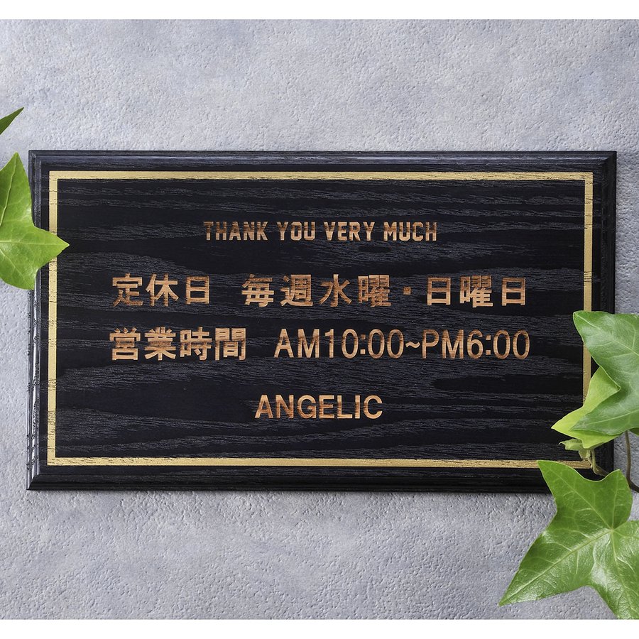 名入れ 表札 ドアプレート ゴールドラインプレート