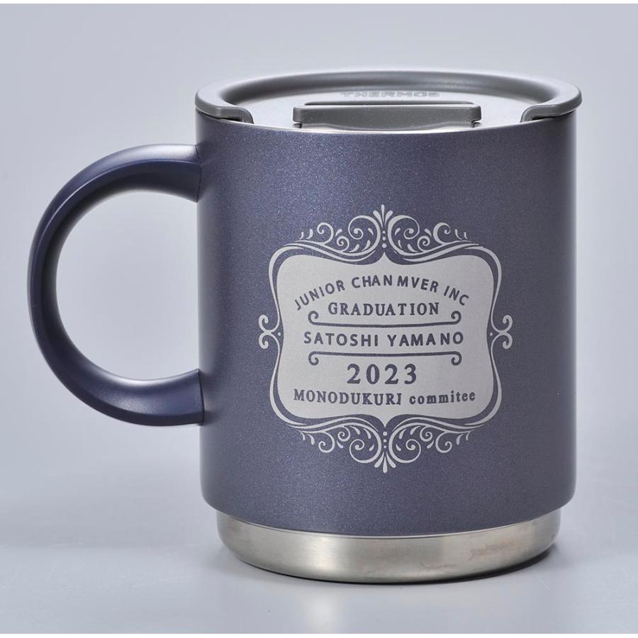 名入れ サーモス THERMOS フタ付 真空断熱マグカップ メタリックカラー 350ml