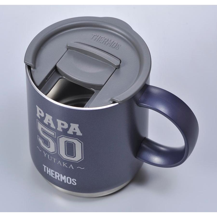 名入れ サーモス THERMOS フタ付 真空断熱マグカップ メタリックカラー 350ml