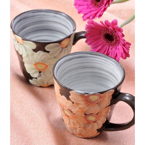 波佐見焼 マグカップ ガーベラペアセット