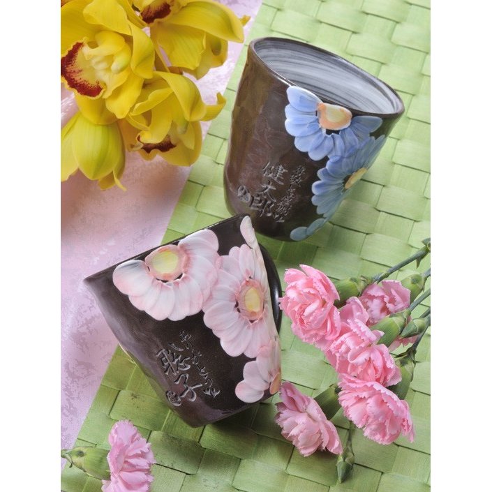 波佐見焼 マグカップ ガーベラペアセット