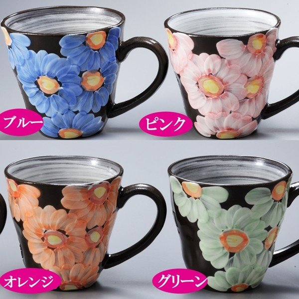 波佐見焼 マグカップ ガーベラペアセット