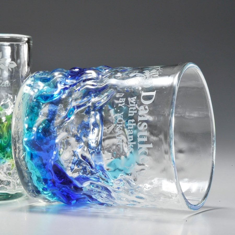 名入れ 琉球硝子 ロックグラス 二階堂 吉四六 瓶25°720ml セット