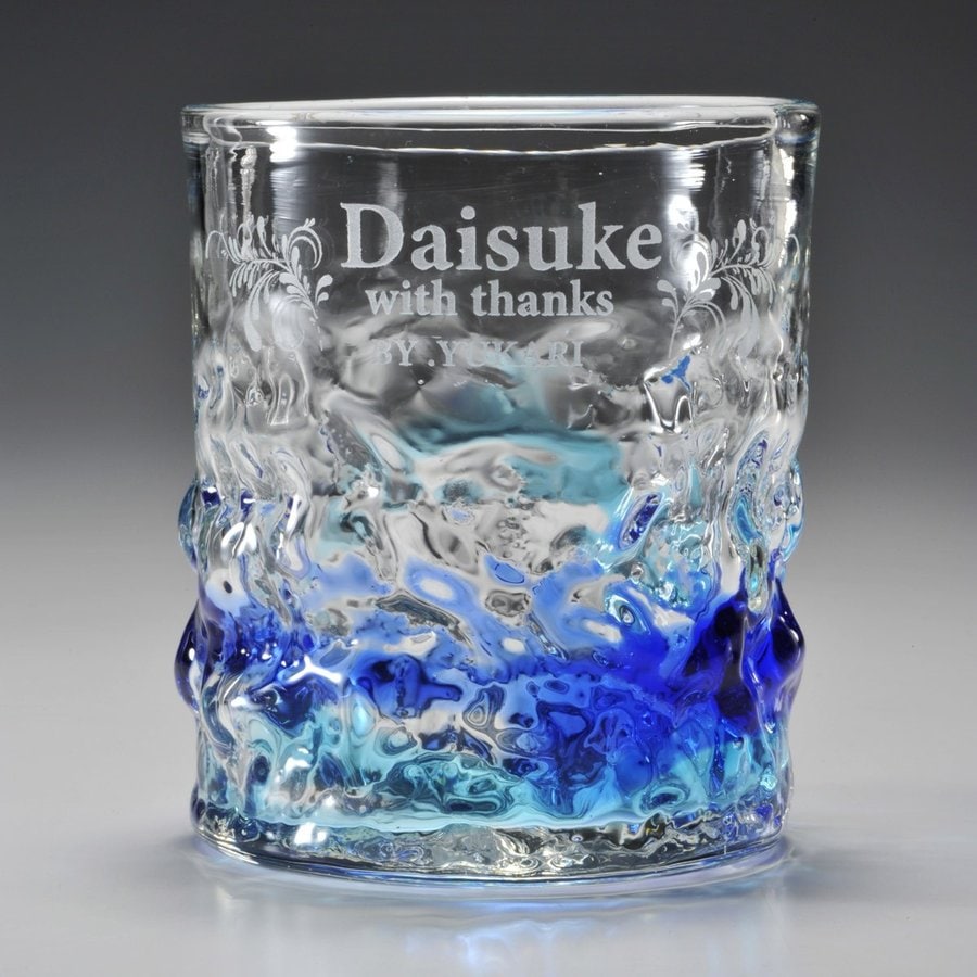 名入れ 琉球硝子 ロックグラス 二階堂 吉四六 瓶25°720ml セット