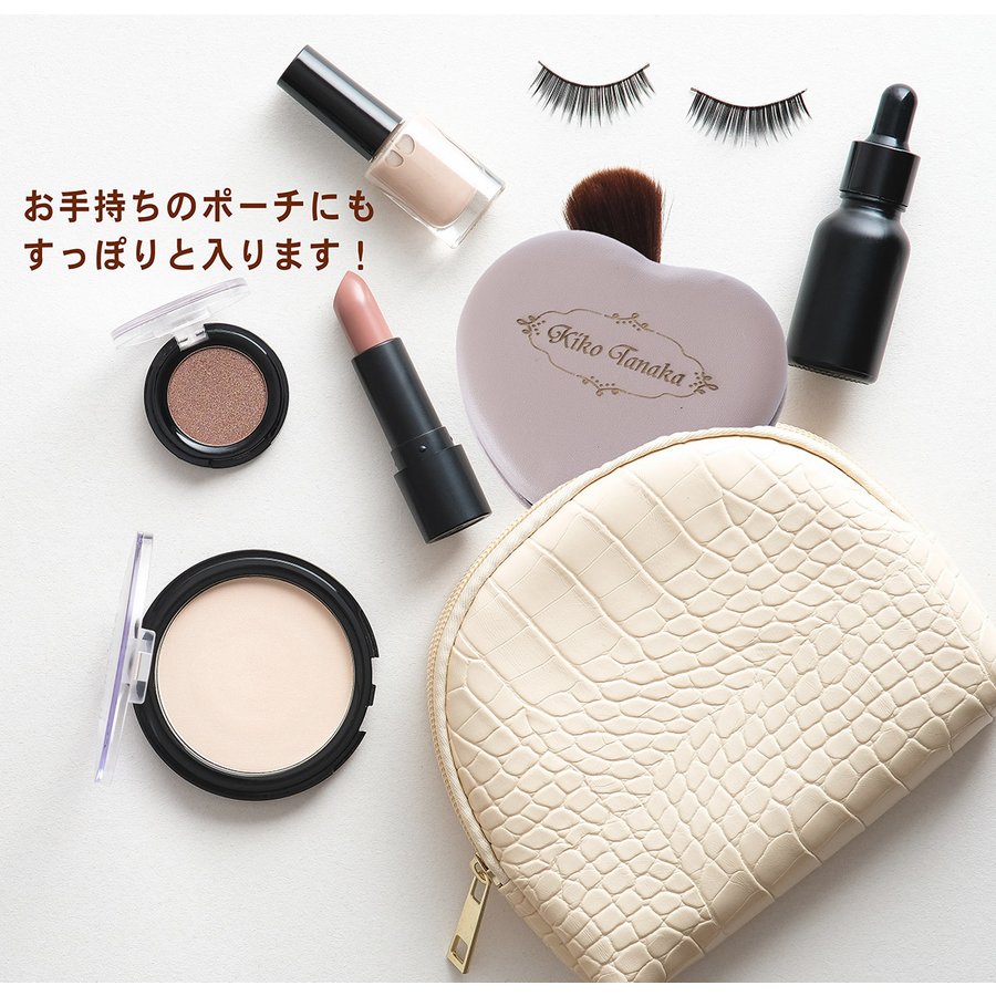 名入れ ハートコンパクトミラー 両面タイプ