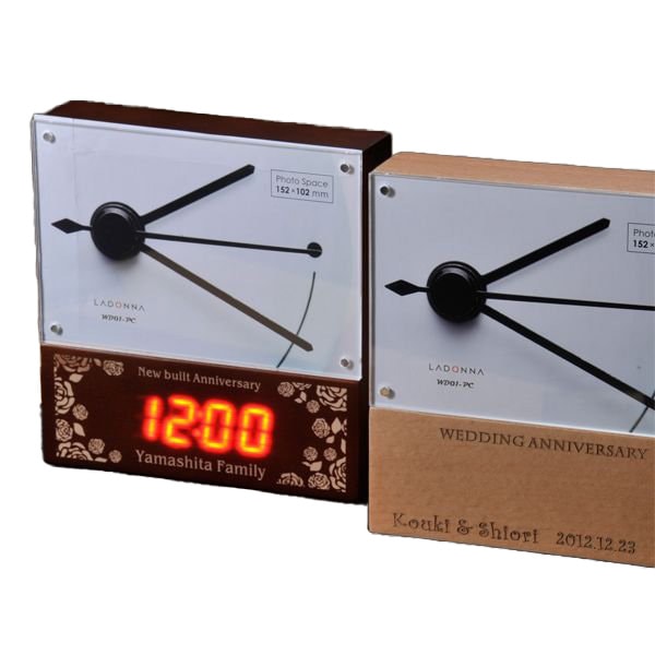 名入れ ウッディフォトクロック