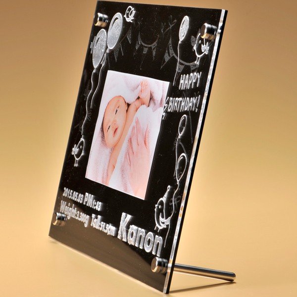 名入れ アクリルフォトフレームLサイズ ブラック