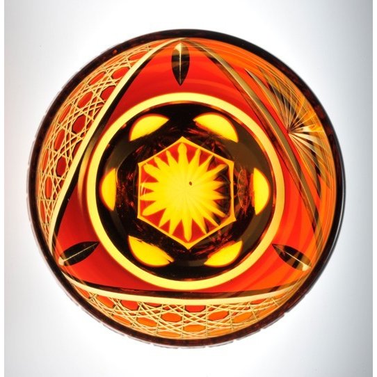 【在庫限り】名入れ 彩花切子 グラス 赤 単品