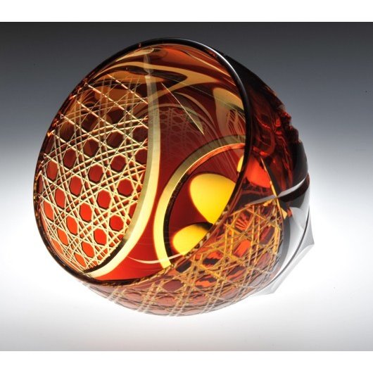 【在庫限り】名入れ 彩花切子 グラス 赤 単品