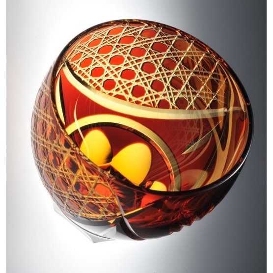 【在庫限り】名入れ 彩花切子 グラス 赤 単品