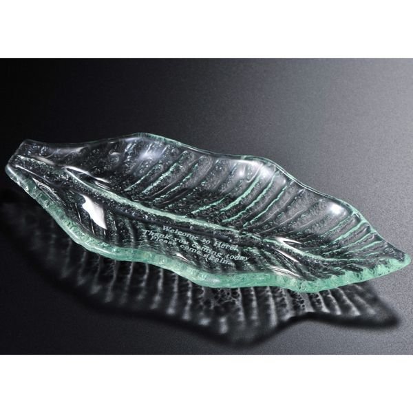 名入れ バリガラス リーフトレー