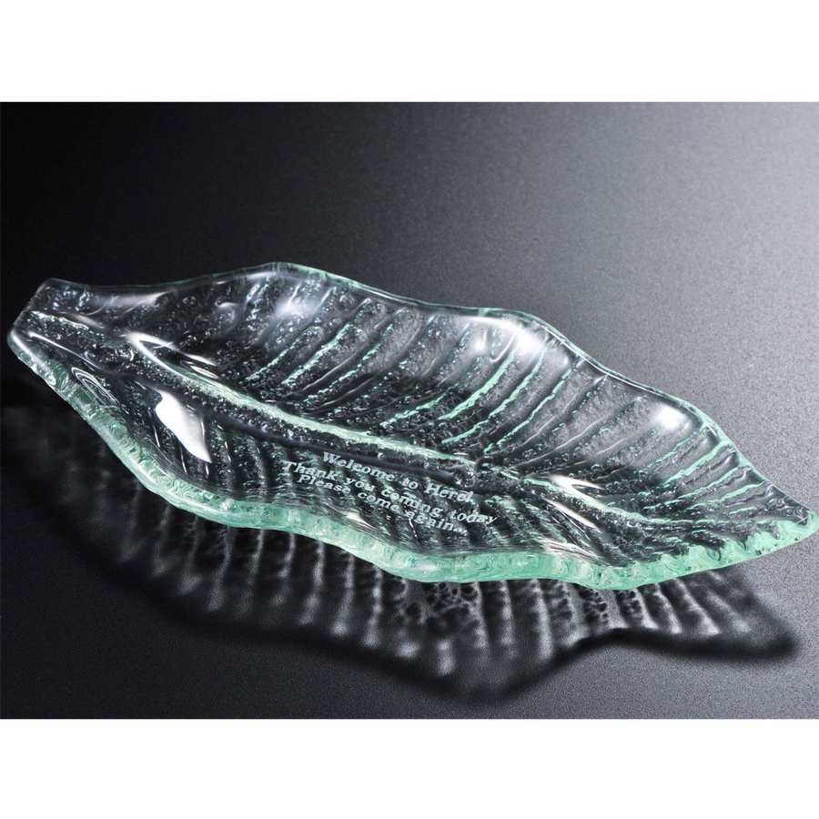 名入れ バリガラス リーフトレー