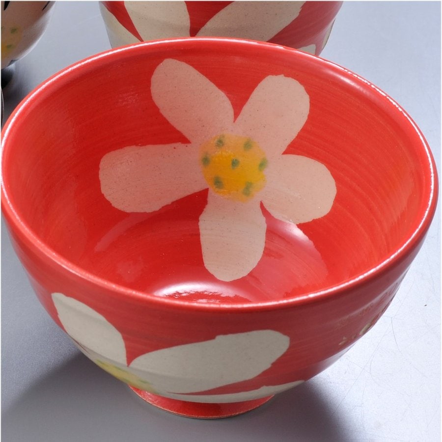 【在庫限り】名入れ 波佐見焼 花暦茶碗 単品