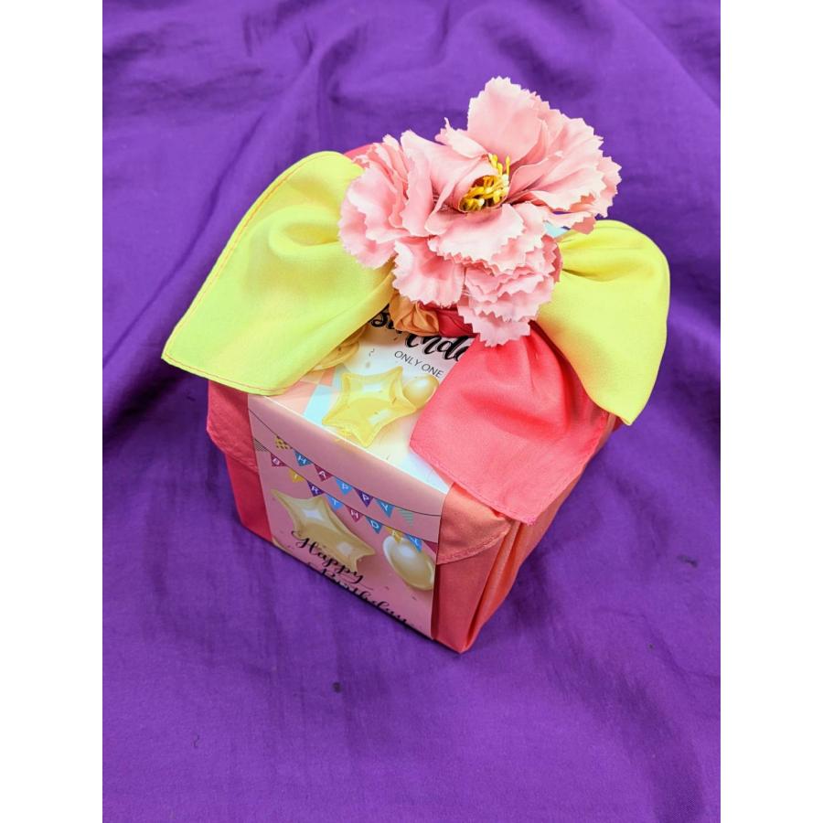 【有料オプション包装】グラデーション風呂敷+掛け紙+おまかせコサージュ