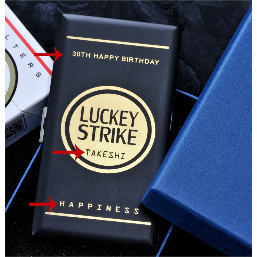 名入れ 日本製シガレットケース ブラック