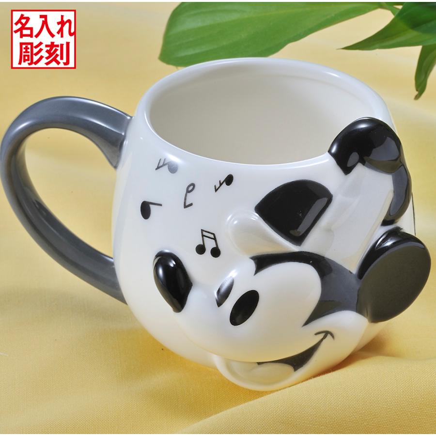 名入れ Disney ミッキーマウス フェイス マグカップ 蒸気船ウィリー