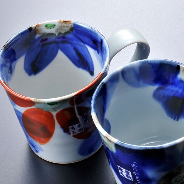 【在庫限り】名入れ 波佐見焼 瑠璃花マグカップ 単品