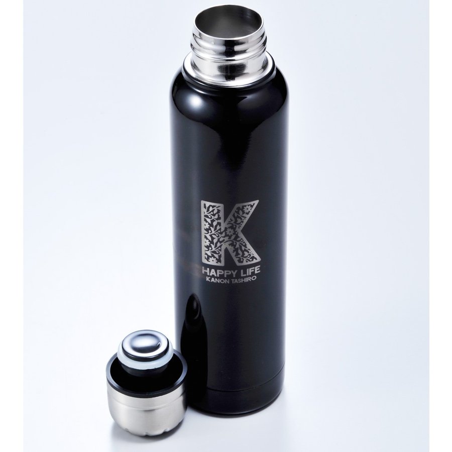 名入れ クラップ ステンレススリムマグボトル 350ml 黒