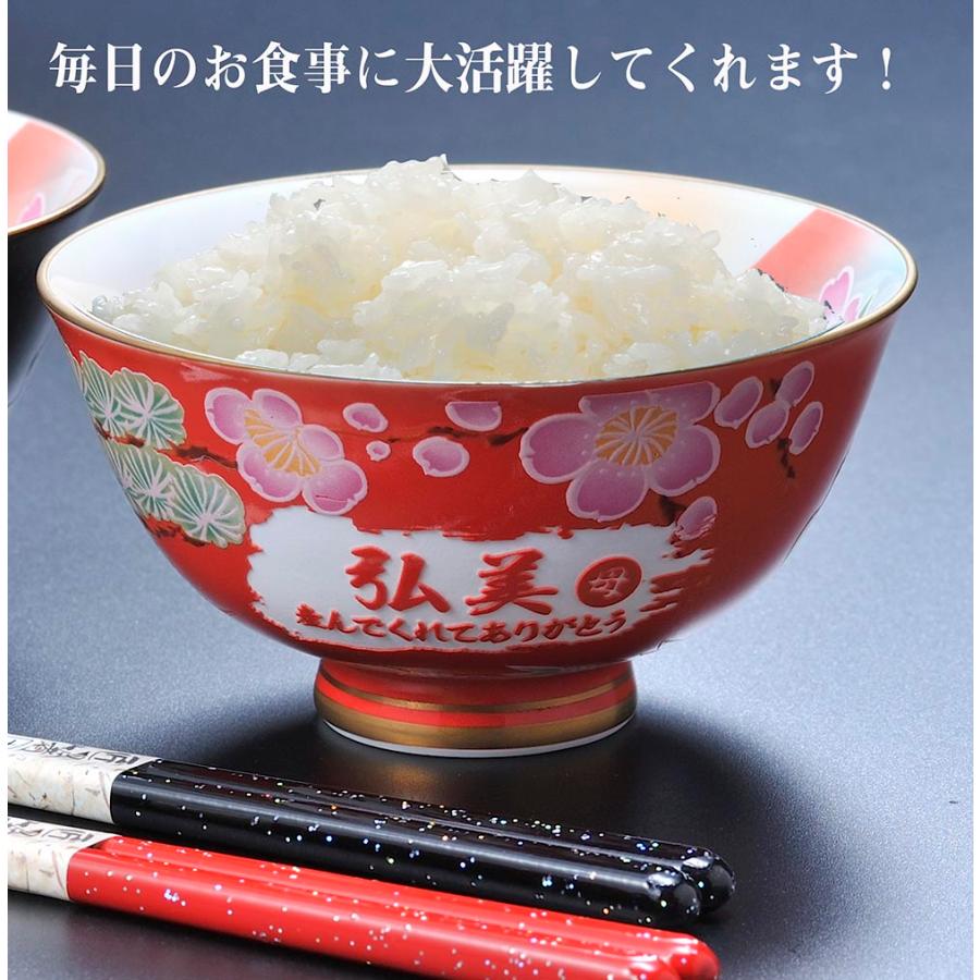 名入れ ギフト SXX 有田焼 開運赤富士松竹梅鶴 茶碗 単品 木箱入り