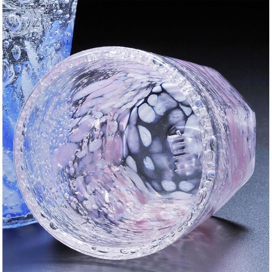 名入れ 琉球硝子 煌 気泡の海 八角グラス 単品 | エンジェリック