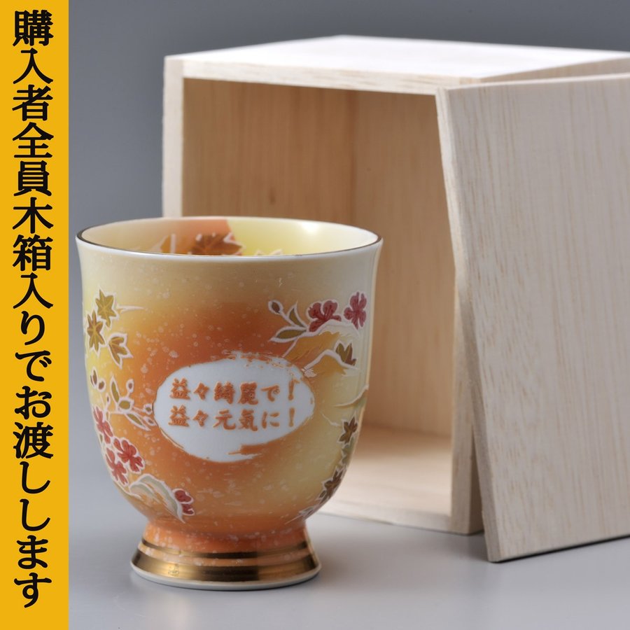名入れ 有田焼 プレミアム富士桜もみじ湯呑