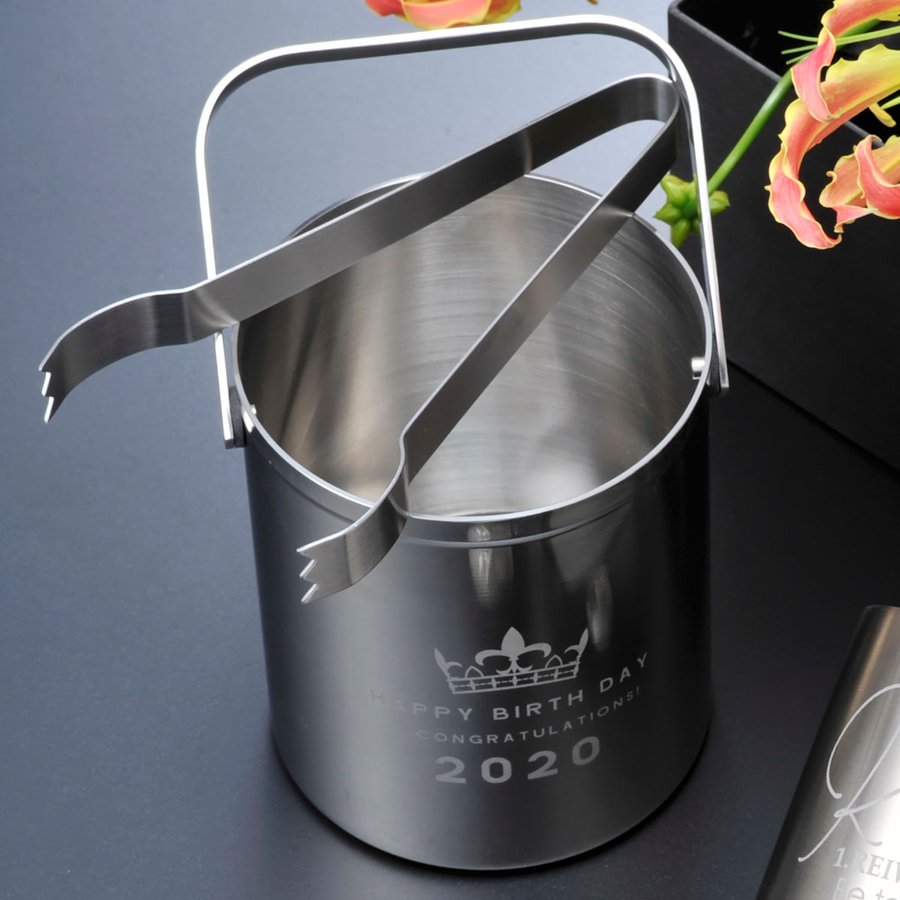 名入れ トング付 ステンレスアイスペール | エンジェリック 公式