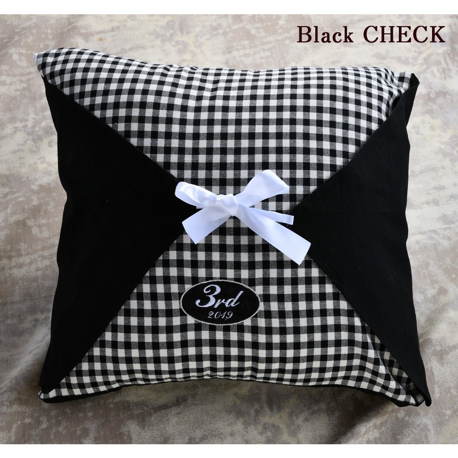 名入れ チェック柄 オリジナルクッション