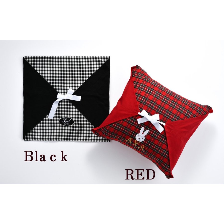 名入れ チェック柄 オリジナルクッション