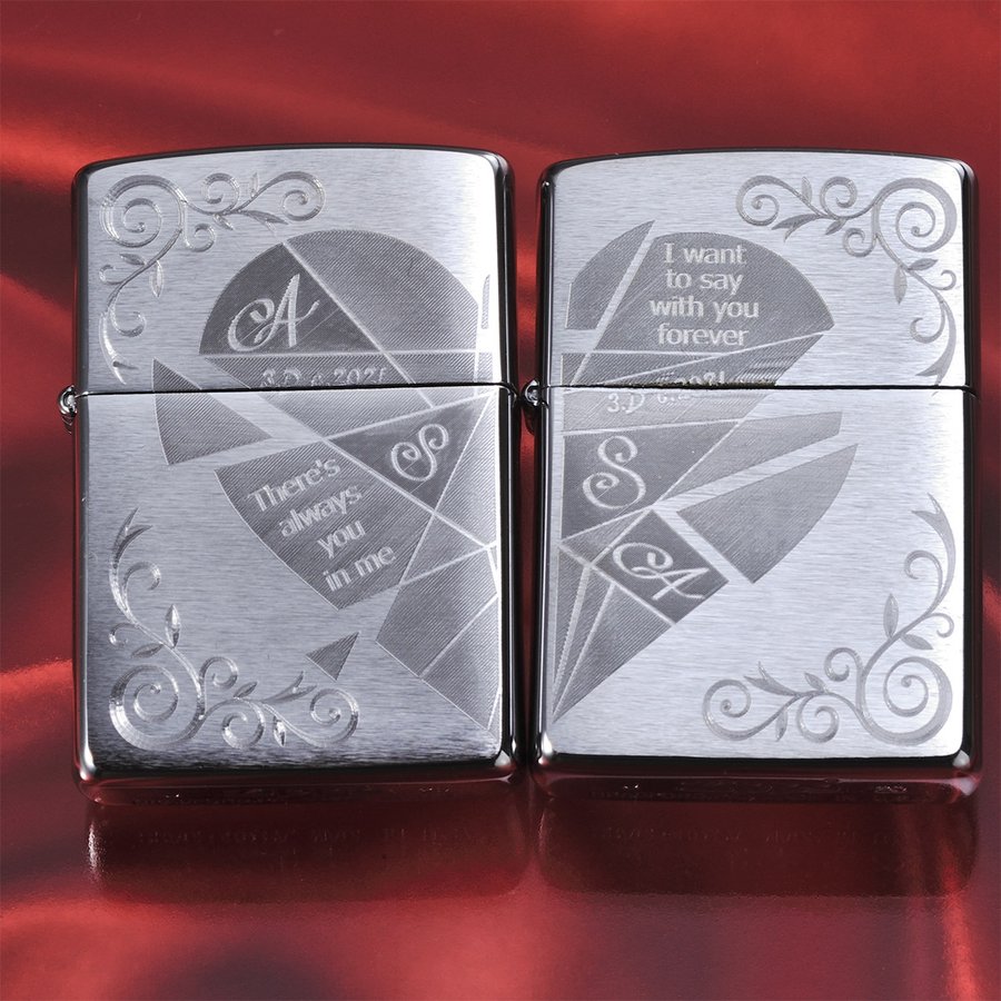 名入れ ペアZIPPO ライター2点セット これからもずっと一緒にいたい