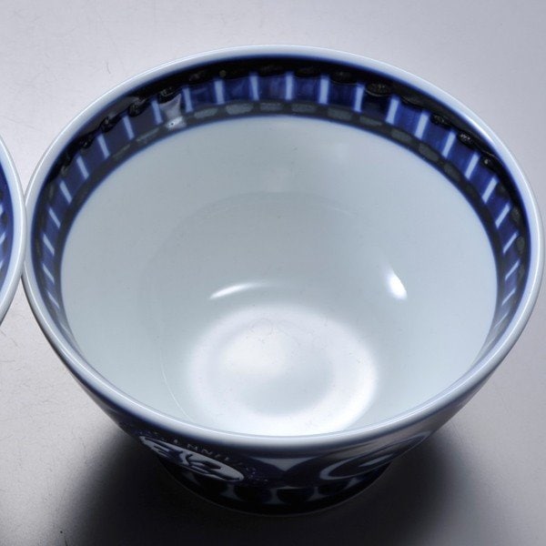 名入れ 波佐見焼 北欧風手書き模様 夫婦茶碗ペアセット