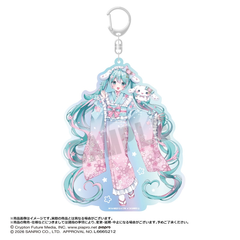 6月予約】初音ミク×シナモロール 夢桜ver. BIGオーロラアクリル