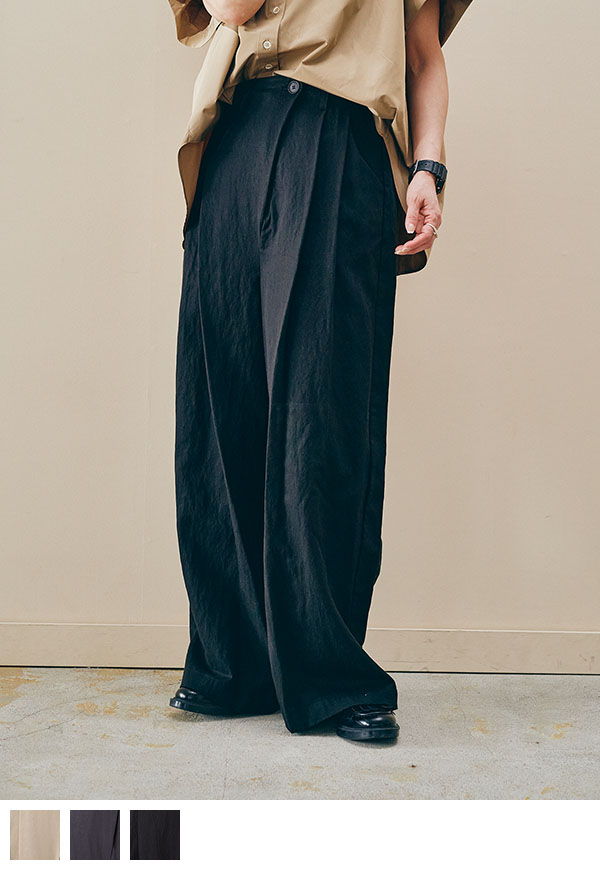 【新商品】Asymmetry Tuck Pants/アシンメトリータックパンツ